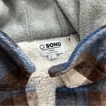 Ci Sono  Plaid Hooded Sherpa Lined Jacket Coat Blue Brown Size Large Photo 3