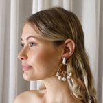 Madi Lane Bridal Milane Collective. Tate Earrings (MC425). Gold. Pearl. White Photo 3