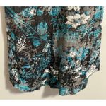 Free People Rare Vintage Y2K V Neck T-shirt Teal Grey White Flowers Women's sz S Photo 4