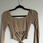 Windsor tan brown long sleeve crop top Photo 4
