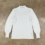 Calvin Klein ‎ Popcorn-Knit Mock-Neck Sweater Women's M Ivory Photo 0
