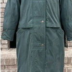 Vintage Utex Women's Snap Front Quilted Down‎ Fur Trim Long Coat Jacket Green 10 Photo 0