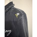 River Island  Womans Black Embroidered Jean Jacket Size 12 Photo 2