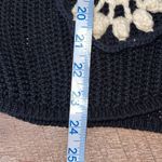 ZARA  Womens Button Front Asymmetric Crochet Knit Polo Top‎ Black Cream Large Photo 10