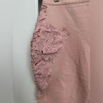 Haute Monde Blush Pink Stretchy Floral Roses Embossed Embroidered Skirt Size XL Photo 5