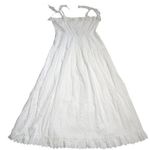 NWT Doen Vita in Powder White Cotton Poplin Eyelet Trim Tiered Midi Dress XL Photo 0