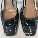J Renee Samina Womens Sz 8.5 Black & White Plaid Sling Back Pumps Photo 2