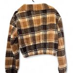 Brown and tan fuzzy quarter zip Photo 1