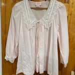Romantic Moods Vintage Sheer Lace Blouse Pink Made USA Medium Photo 0