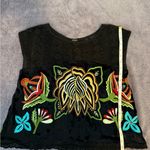 Free People  Black Embroidered Top Photo 5