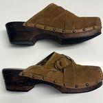 Skechers Women's Wooden Clog Platform Brown Suede Leather Slip On US 8 Photo 7