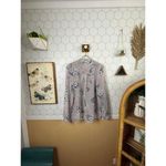 Bishop and Young Gray Lavender Sheer Floral Bow Blouse - Size - Small Photo 4