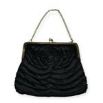 Vintage: Walborg 𦹠Silk Beaded Kiss Lock Mini Bag 𦹠Black 𦹠Gold Chain Handle Photo 2