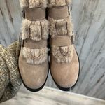 NWT Violet and Red Women's Beige Hailey Taupe Fur Suede Leather Boots Size 6.5 Photo 1