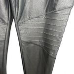 Mono B Highwaist Foil Moto Leggings | Large Black Photo 5