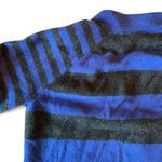 Liz Claiborne 100% Cashmere V-Neck Cardigan – Size M – Blue & Dark Grey Stripes Photo 3