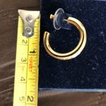 Swavorski Swarovski Jewelers Collection 14K Post Gold Tone Half Hoop Crystal Earrings NWT Photo 1