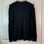 Soft Surroundings Soft Surrounding Black Long Sleeve Ruffled Blouse Mockneck Size Med EUC #2770 Photo 3