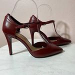 Nine West Burgundy Stap Ankle Tie Heels Photo 3