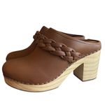 Dolce Vita Hila Brown Leather Braided Block Heel Mule Clogs Photo 7