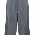 Joie  Pants Women XL Blue Gingham Check Wide Leg Crop Capri Paperbag Cottagecore Photo 0