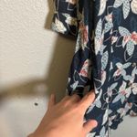 Garnet Hill  Jardin Crepe Mini Dress‎ Size XS Blue Floral Boho A Line Square Neck Photo 6