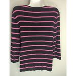 Lauren Ralph Lauren Womens Striped Zip Shoulder Sweaters Black Size Medium Photo 2