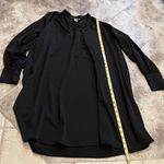 H&M Long Sleeve Pullover V Neck Mini Sheath Dress Solid Black Buttons Small Photo 2