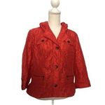 Chico's Chico 1 Women Blouse 3/4 Sleeve Orange Wrinkle Fabric Texture Photo 0