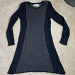 M. Rena  Navy Jacquard Long Sleeve Sweater Dress.  Size Small Photo 0