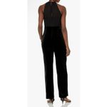 Vince Camuto Jumpsuit Womens Size 8 Chiffon Velvet Black Formal Holiday Sheer Photo 1