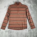 Woolrich Shirt Womens Medium Orange Brown Southwestern Aztec 1/4 Zip Sweater Photo 1
