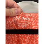 LL Bean Coral White Abstract Print Short Sleeve Knit Dress Women XL REG Orange Photo 4