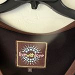 Live‎ With Love Top Sm Black Brown Butterfly Embroidered Long Sleeve Artsy Photo 3