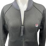 FILA Whiteline Women's Black Mesh Zip Up Activewear Track Bomber Jacket Size S Photo 2