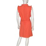 London Times  Ruffle Eyelet Short Dress Coral Women’s Sz 10 Photo 3