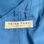 Trina Turk One Shoulder Ruffle Mini Dress Blue Women's Size Medium Photo 4