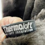 Larry Levine VTG Double Breasted Maxi Long Trench Coat Green Hooded faux Fur M Photo 10