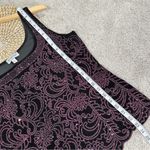 Metaphor  Black Purple Sparkly Beaded Sequin Pattern Tank Top Velvet Whimsigoth L Photo 9
