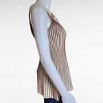 Real & True Taupe Cream Ribbed Sleeveless Sweater Tank Size Medium Photo 2