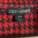 Coco + Carmen Red Houndstooth Shacket Top Fringe Top Size S/M Preppy Classic Photo 5