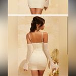 Oh Polly  Dukine Ruched Mini Dress in Cream Photo 1