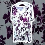 Torrid  Size 3 (22/24W) Purple Flora Print Super Soft Mini Skater Dress Date Nigh Photo 2