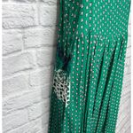 Vintage Andrew Sports Tank Midi Dress Size M Green Dot Teacher Boho Prairie Size M Photo 3