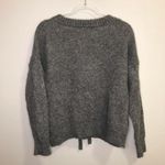 Zara Knit M Lace Up Wool Gray Sweater Size M Photo 5