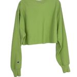 Champion  Womens Reverse Weave Cut Off Long Sleeve Vintage Crop Sweatshirt Size L Photo 2