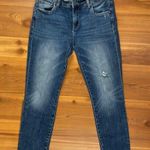 Kut From The Kloth Straight Crop Denim Jeans Stretchy Size 2 Mid Rise Raw Hem Photo 0