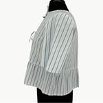 Sézane NWT  Ileana Striped Tie-Front Crop Blouse | Sz EU 36 (US 4) | Ecru/Blue Photo 11