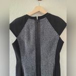 Rebecca Taylor  gray sheath dress with black leather Size 4 Photo 7