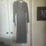 ZARA  Dress with Metallic Thread silver long sleeve with slip size med NWT Photo 11